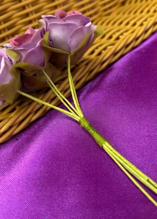 Роза двухцветная, букет 6 цветков - фиолетовый2 фото