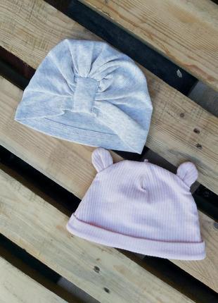 Розовая шапка с ушками на 3-6 месяцев 💖🐻💖4 фото
