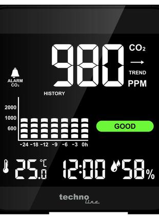 Метеостанція technoline wl1025 black вимірювання co2 вдома