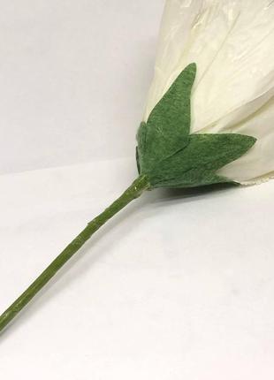 Цветок тюльпан для декора, большой, цвет - белый теплый3 фото