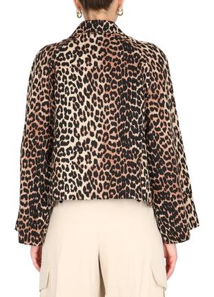 Куртка жакет ganni  leopard printed canvas short jacket4 фото