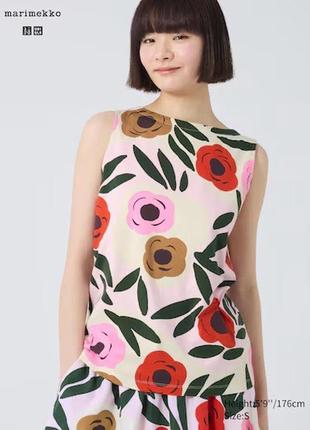 Топ uniqlo+marimekko в квіти