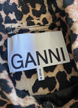 Куртка жакет ganni  leopard printed canvas short jacket8 фото