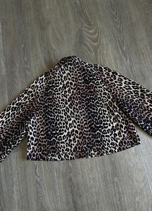 Куртка жакет ganni  leopard printed canvas short jacket9 фото