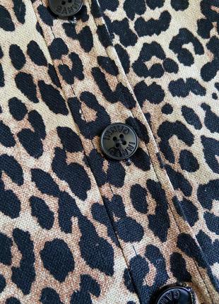 Куртка жакет ganni  leopard printed canvas short jacket7 фото