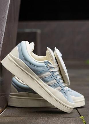 Стильные женские кроссовки высокого качества adidas campus x bad bunny blue white