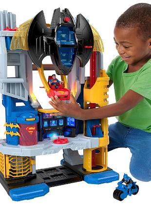 fisher price imaginext dc super friends batman toy ultimate headquarters playset 2 ft tall lig 4150