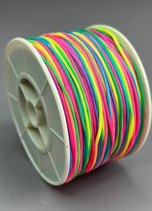 Шнур шамбала, нейлоновый 1 мм - радуга2 фото