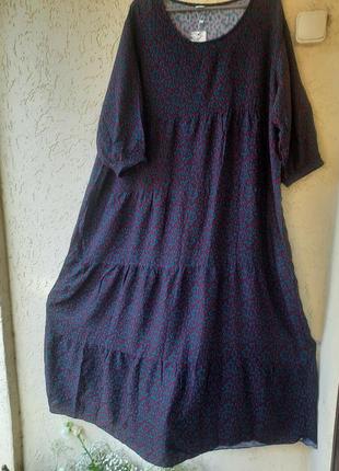 Нова сукня 5-ти ярусна штапель турція оверсайз длина 135см