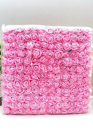 Розочки из фоамирана с фатином (144шт) розовый1 фото