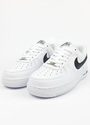 Nike air force 1 low white black женские кроссовки найк эйр форс белые с черным