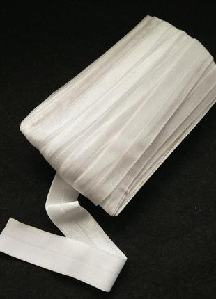 Трикотажна окантувальна бейка (еластична, стрейч)3 см х 30 м (білий)2 фото