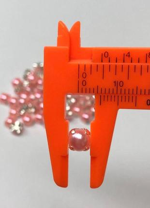 6 мм - полубусины в оправе, пришивные - 10г розовый2 фото