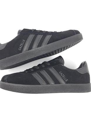 Adidas gazelle black женские кроссовки адидас газель черные7 фото
