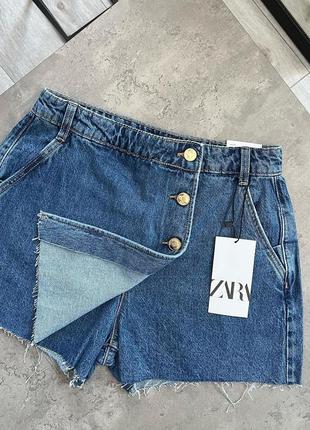 Классные шорты юбка джинсовые от zara4 фото