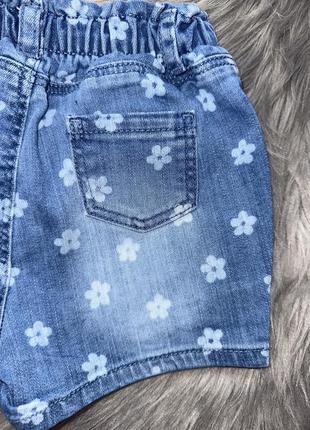 Стильные трендовые джинсовые шорты с цветочками для девочки 1,5/2р primark3 фото