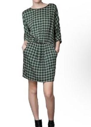 Сатинова сукня плаття жіноча легка кишені бренд zara