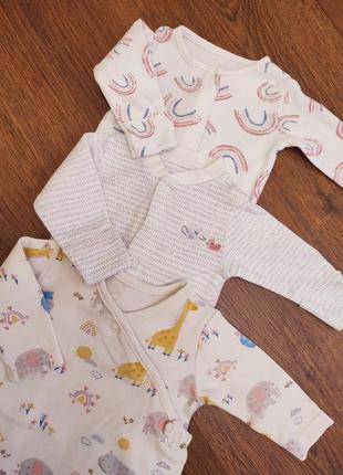 Набор слипов для новорожденной девочки. слип в роддом. человечек на малышку. ромпер для девчонки