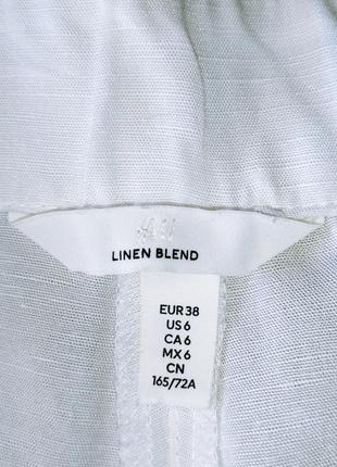 Лён+ вискоза белоснежные летние брюки хорошая посадка льняные белые свободные штаны h&m8 фото