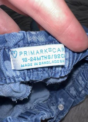 Стильные трендовые джинсовые шорты с цветочками для девочки 1,5/2р primark5 фото