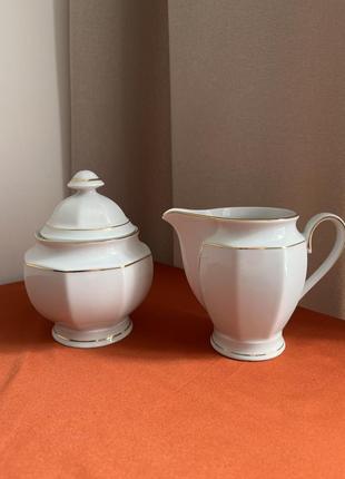 Молочник та цукорниця form marienbad ingres weiss, фарфор, німеччина.