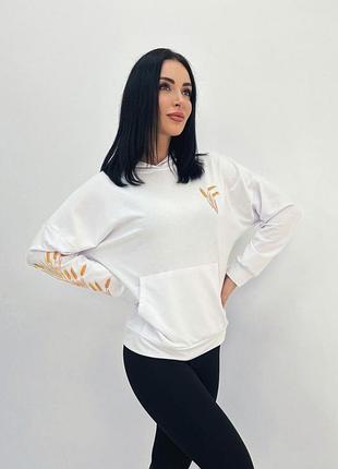 Демісезонний жіночий худі з принтом "seed"