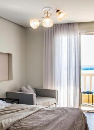 Люстра потолочная sirius л 8146/3 wt+fg5 фото