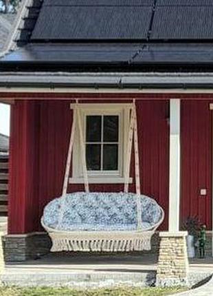 Подвесное кресло гамак графитового оттенка. 10