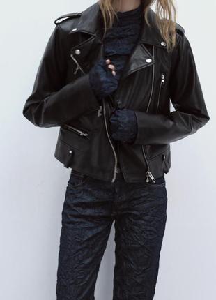 Косуха куртка кожаная zara s l