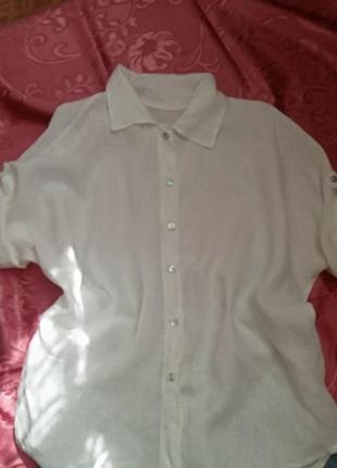Блуза, лен, большой размер, батал7 фото