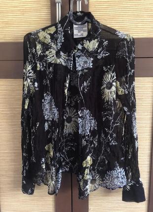 Блуза шифоновая, полупрозрачная