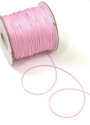 1 м - вощений полірований шнур 1 мм - рожевий