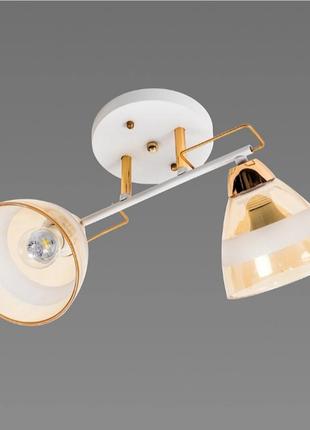 Люстра потолочная Shirius л 8146/2 wt+fg на 2 плафона