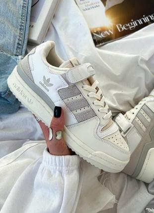 Женские кроссовки adidas forum yellow из натуральной кожи