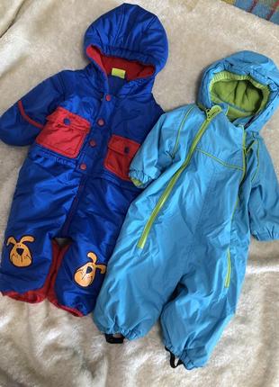 Два! комбінезони осінніх непродувних теплих для дитинки 3-6-9 міс