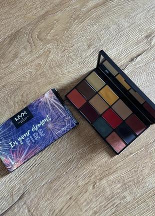 Палетка, палітра тіней nyx in your element fire