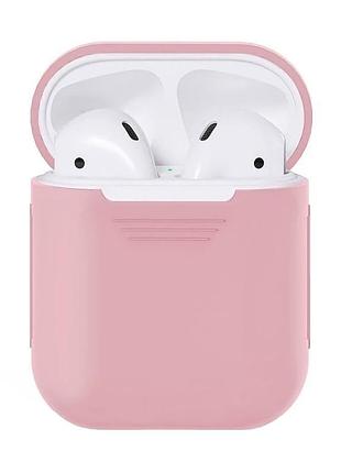 Чехол силиконовый для наушников apple airpods silicone case розовый pink sand