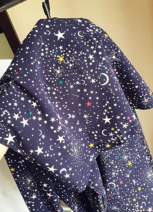 Трикотажна оверсайз сукня в зірки і місяці9 фото