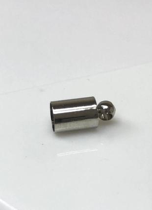 Колпачок, концевик для бисерного жгута или шнура d-5 мм, никель