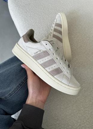 Стильні жіночі кеди в стилі adidas campus 00s beige/brown