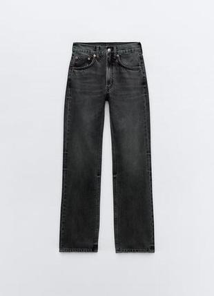 Джинсы прямые высокая посадка zara 34