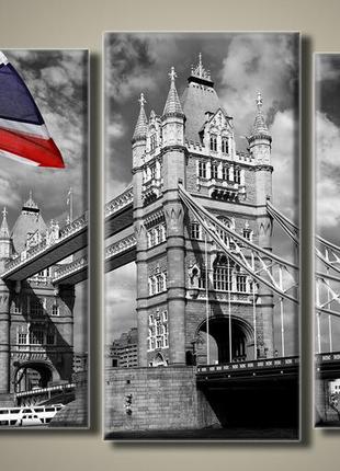"тауэрский мост" модульная картина на холсте для интерьера