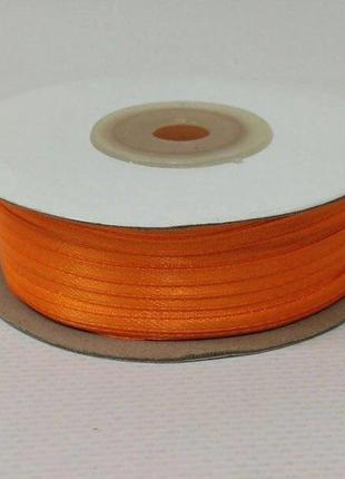 Лента атласная 0,3 см. (3мм) оранжевая2 фото