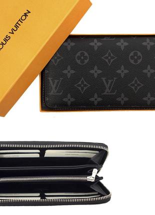 Мужской кошелёк louis vuitton "double zippy vertical", качественное lux-портмоне
