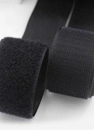 На метраж черная 2см. текстильная застёжка (липучка, лента velcro) отрез кратно 1м.
