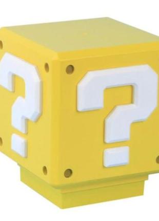 Нічник інтарактивний paladone super mario: mini question block light іграшка со звуком