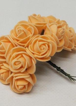 Трояндочки з фоамірану (12шт) колір - помаранчевий