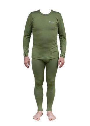 Термобелье мужское tramp warm soft комплект 2xl (футболка+штаны) олива