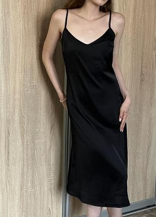 Платье платье комбинация черный шелк vovk