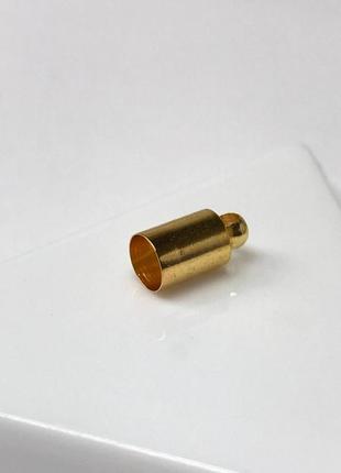 Колпачок, концевик для бисерного жгута или шнура d-5 мм, золото